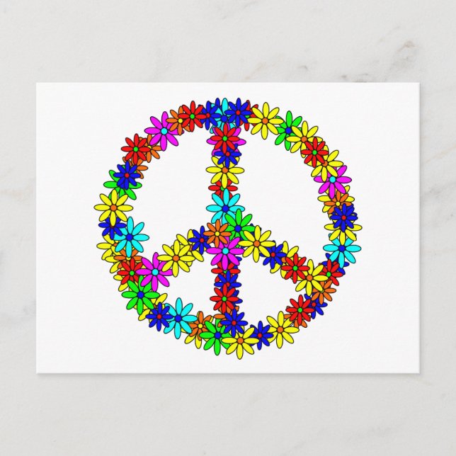 Love Flower Peace Sign Postcard (Front)