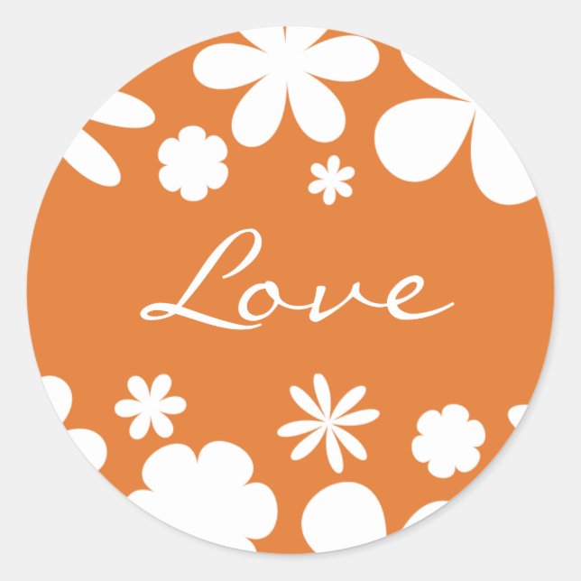 Love Flower Power Envelope Sticker Seal (Front)