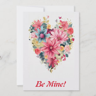 Love Flower Rainbow Heart 3 Personalised Holiday Card
