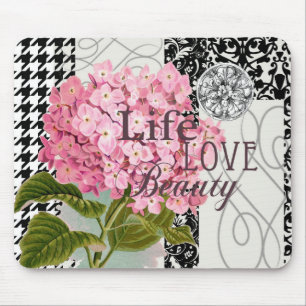 Love Flowers Beautiful Pattern Mouse Pad