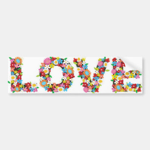 Love flowers bumper sticker! sticker