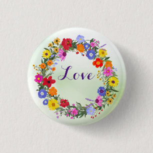 Love Flowers Custom Buttons