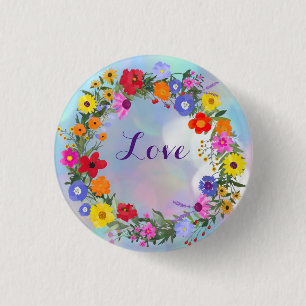 Love Flowers Custom Buttons