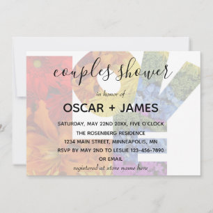 LOVE Flowers Same-Sex Couples Shower Invitation
