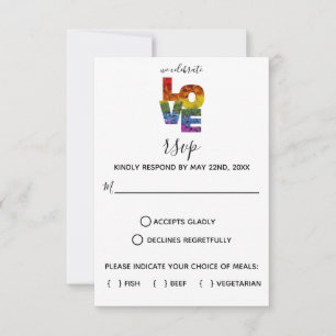 LOVE Flowers Same-Sex Wedding Response Card