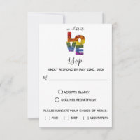 LOVE Flowers Same-Sex Wedding Response Card