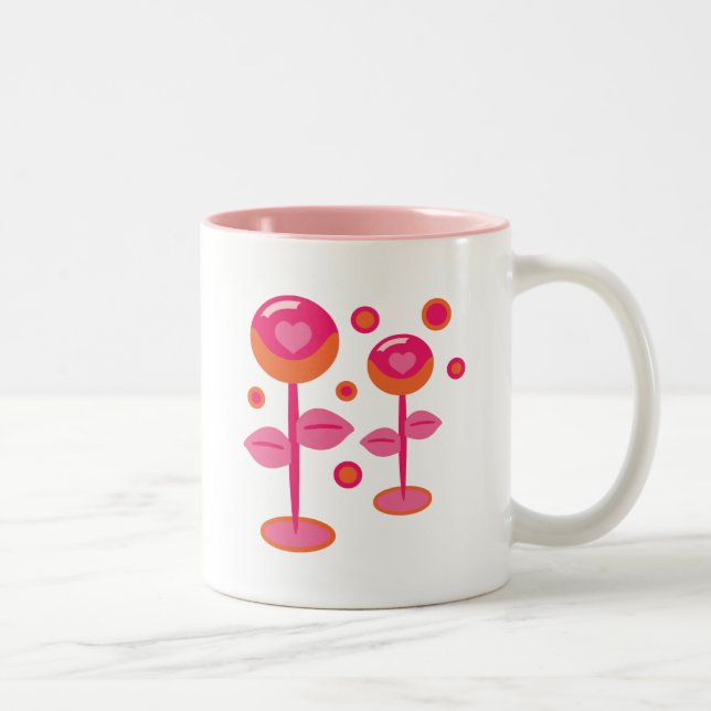 Love Flowers Two-Tone Coffee Mug (Right)