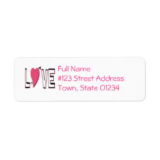 Love Font Return Address Label