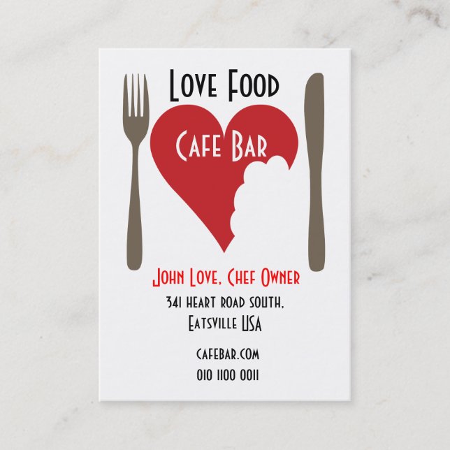 Love food business card concept (Front)