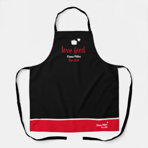 love food chef black-red-apron apron