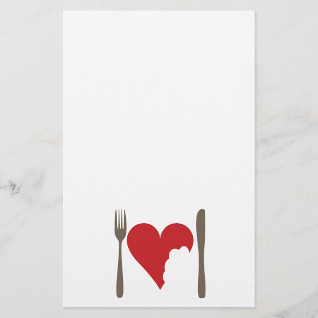 Love food, love Heart Stationery (Front)