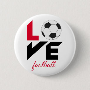 Love football 6 cm round badge