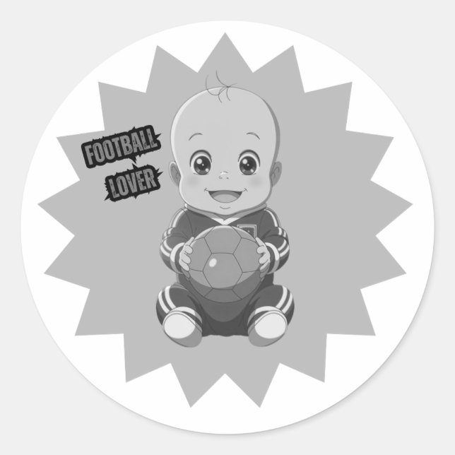 Love football  classic round sticker (Front)