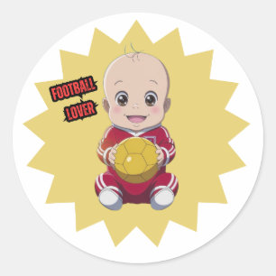 Love football classic round sticker