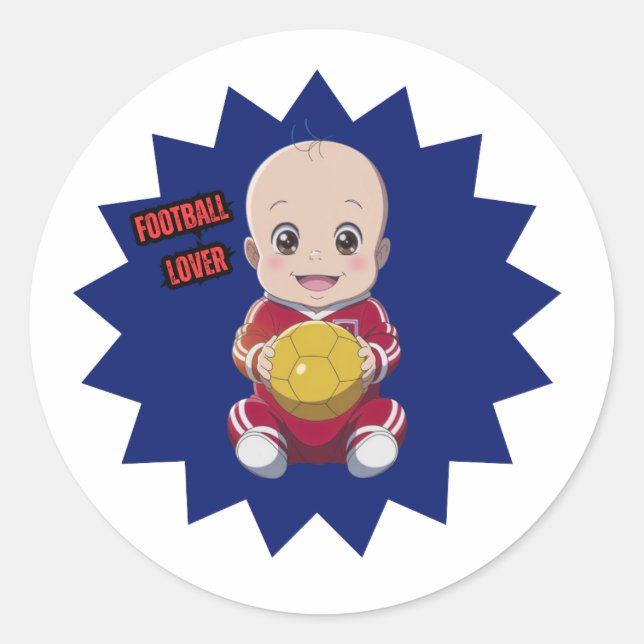 Love football  classic round sticker (Front)