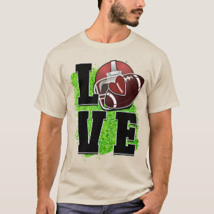 LOVE Football Helmet & Heart Ball Game Day T-Shirt