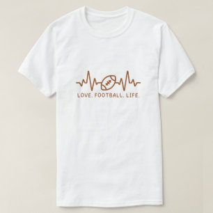 Love Football Life Heartbeat Tee