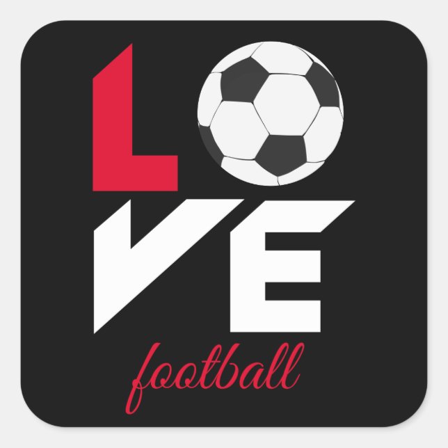 Love football square sticker (Front)