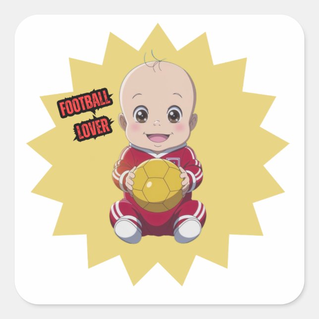 Love football  square sticker (Front)