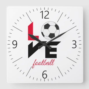 Love football square wall clock