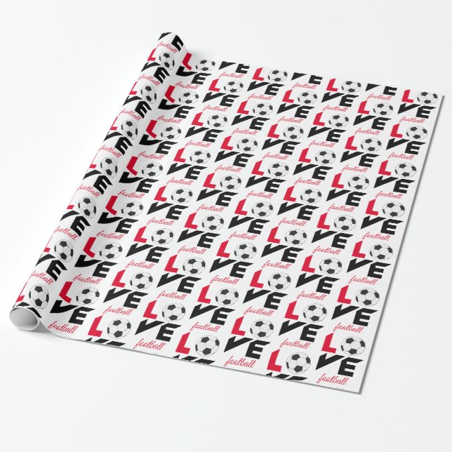 Love football wrapping paper (Unrolled)