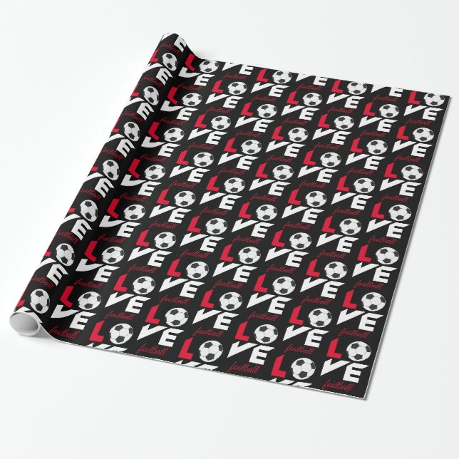 Love football wrapping paper (Unrolled)