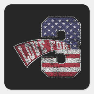Love For 3 Vintage Grungy Version  Square Sticker