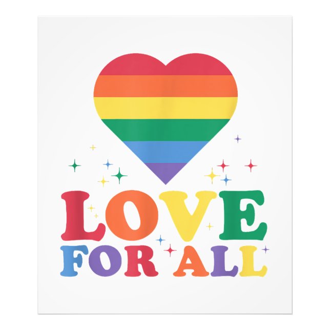 Love For All LGBTQ Rainbow Pride Gay Lesbian LGBT  Photo Print (Front)