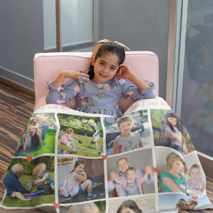 LOVE for BEST MOM 12 photo collage Mother's Day Fleece Blanket