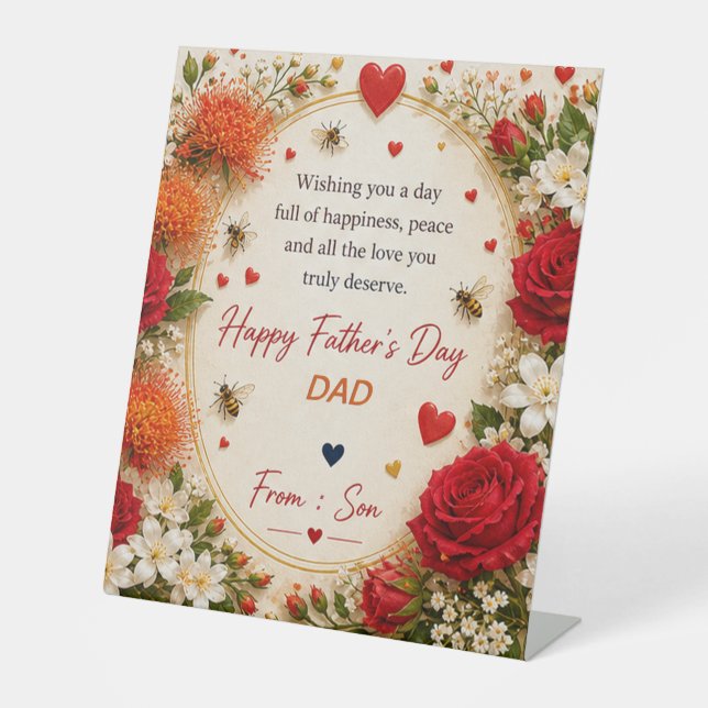 LOVE FOR DAD FROM DAUGHTERS PEDESTAL SIGN (Front)