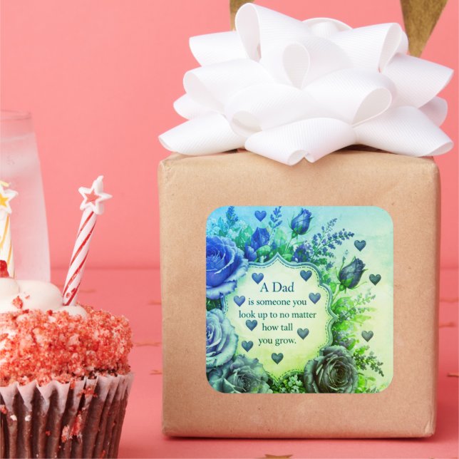 LOVE FOR DAD FROM DAUGHTERS SQUARE STICKER (Party)