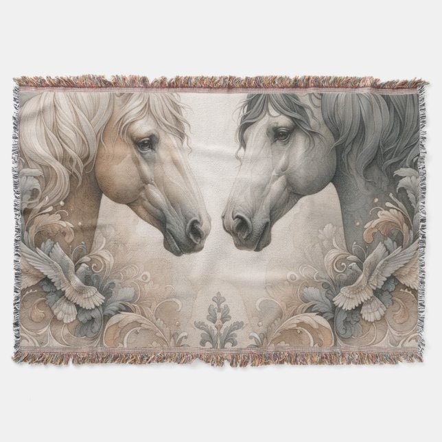 Love for Horses Throw Blanket (Front)