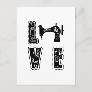 love for sewing postcard