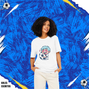 Love for soccer kawaii anime design T-Shirt