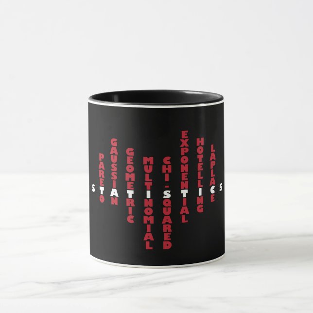 Love for statistics in my heart (dark) mug (Center)