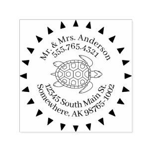 Love for Turtles Personal Contact Arrows Self-inking Stamp