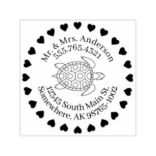 Love for Turtles Personal Contact Self-inking Stamp