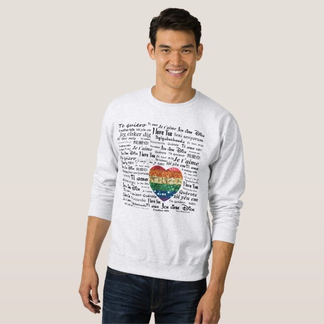 Love foreign languages mens sweatshirt (Front Full)