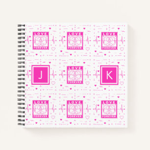 Love forever Customize it with your initials Notebook