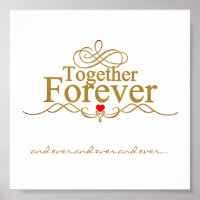  Love Forever Gold Coloured Typography
