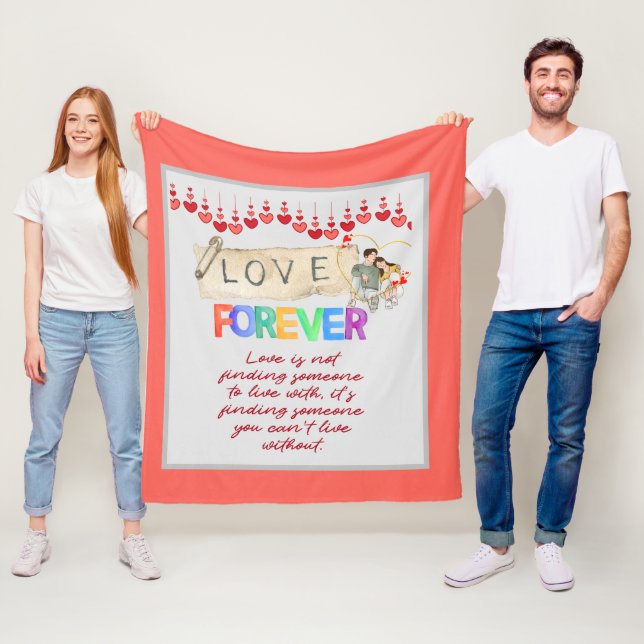 Love Forever – Happy Valentine's Day Fleece Blanket (In Situ)