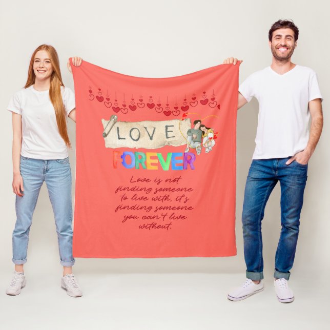 Love Forever – Happy Valentine's Day Fleece Blanket (In Situ)