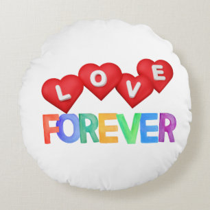 Love Forever – Happy Valentine's Day Round Cushion