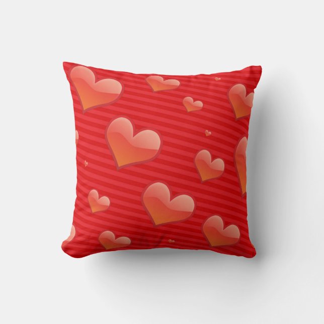 Love Forever, hearts of red design, Cushion (Front)