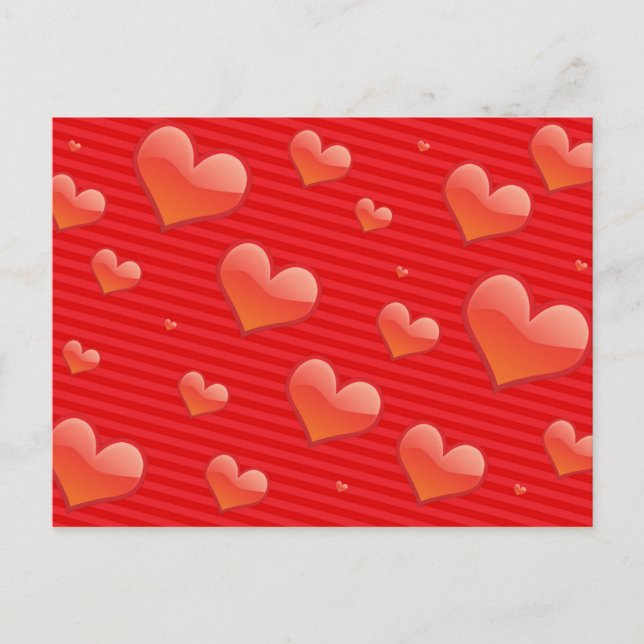 Love Forever, hearts of red design Postcard (Front)