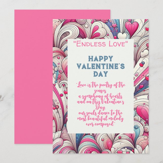 Love forever hearts pattern holiday card (Front/Back)