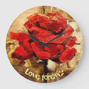 Love forever large clock