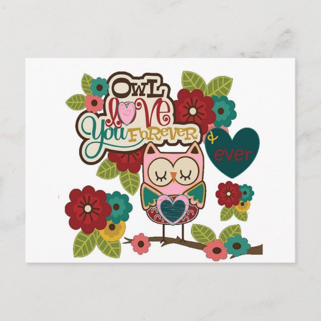 love forever owl postcard (Front)