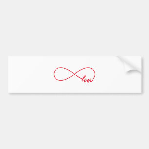 Love forever, red infinity sign, never ending love bumper sticker