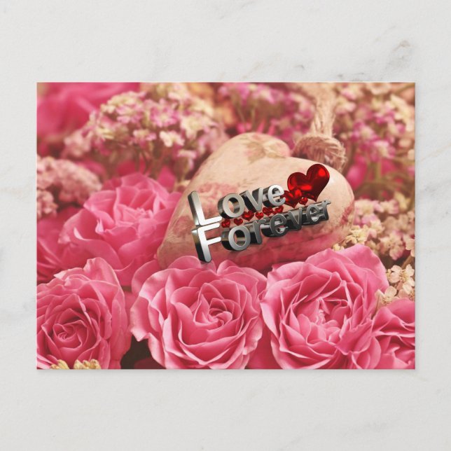 Love forever rose postcard (Front)